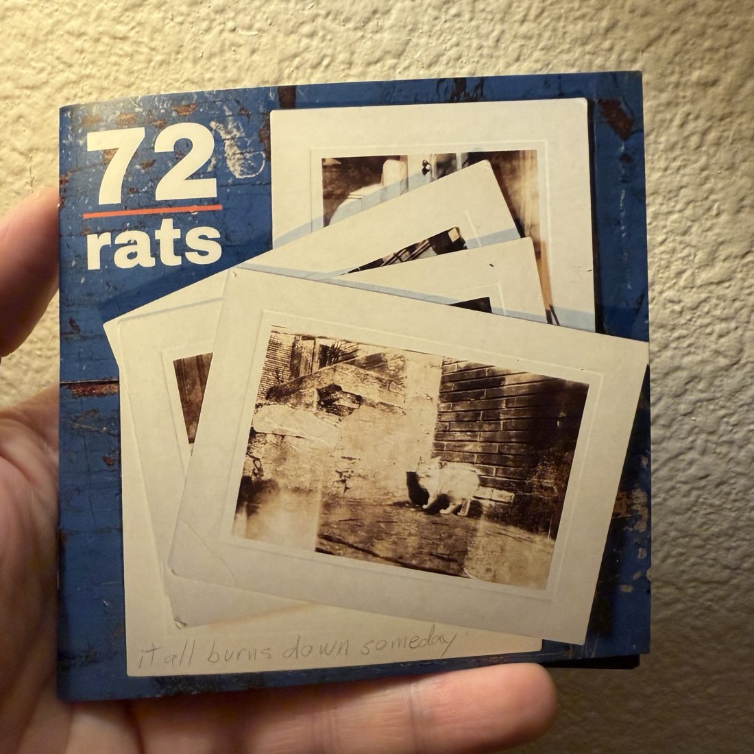 Printed liner notes book for It All Burns Down Someday, cover